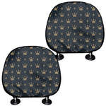 Vintage Crown Pattern Print Car Headrest Covers