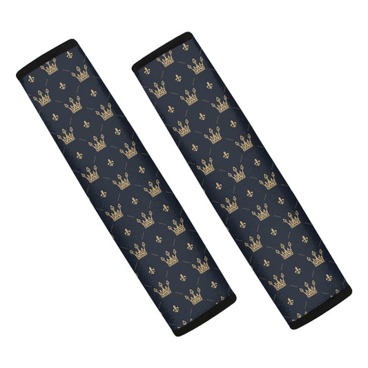 Vintage Crown Pattern Print Car Seat Belt Covers
