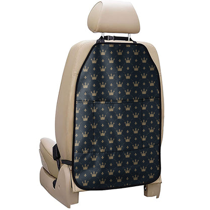 Vintage Crown Pattern Print Car Seat Organizers