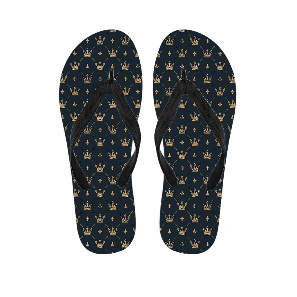 Vintage Crown Pattern Print Flip Flops