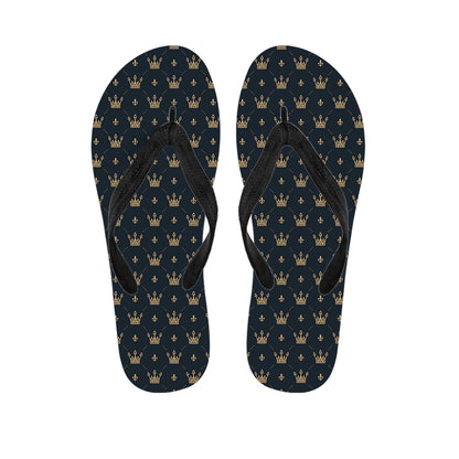 Vintage Crown Pattern Print Flip Flops