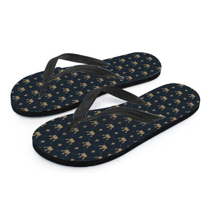 Vintage Crown Pattern Print Flip Flops