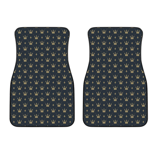 Vintage Crown Pattern Print Front Car Floor Mats