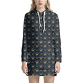 Vintage Crown Pattern Print Pullover Hoodie Dress