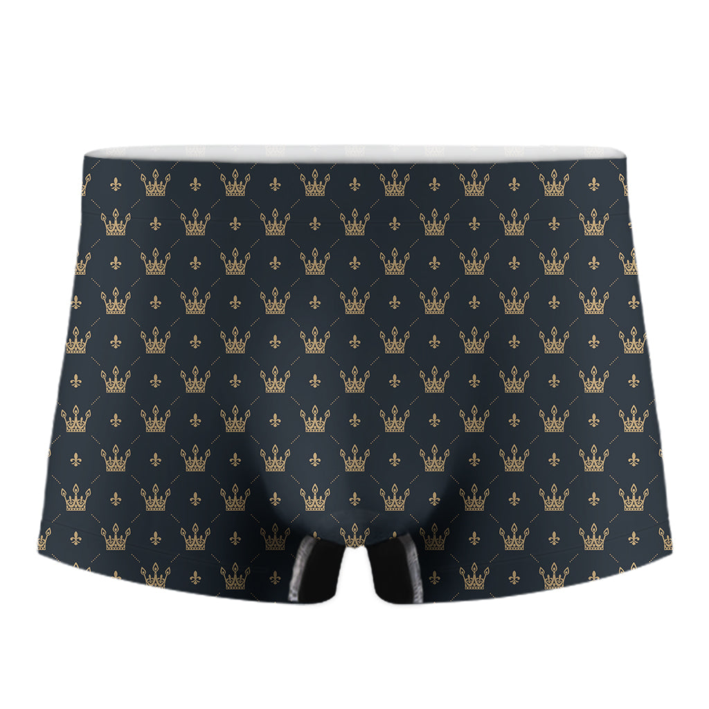 Vintage Crown Pattern Print Men's Boxer Briefs