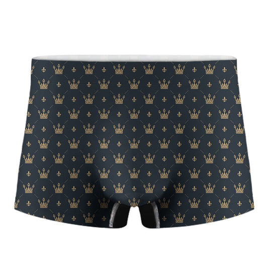 Vintage Crown Pattern Print Men's Boxer Briefs