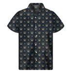 Vintage Crown Pattern Print Men's Short Sleeve Shirt