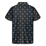 Vintage Crown Pattern Print Men's Short Sleeve Shirt