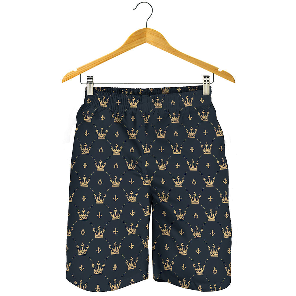 Vintage Crown Pattern Print Men's Shorts