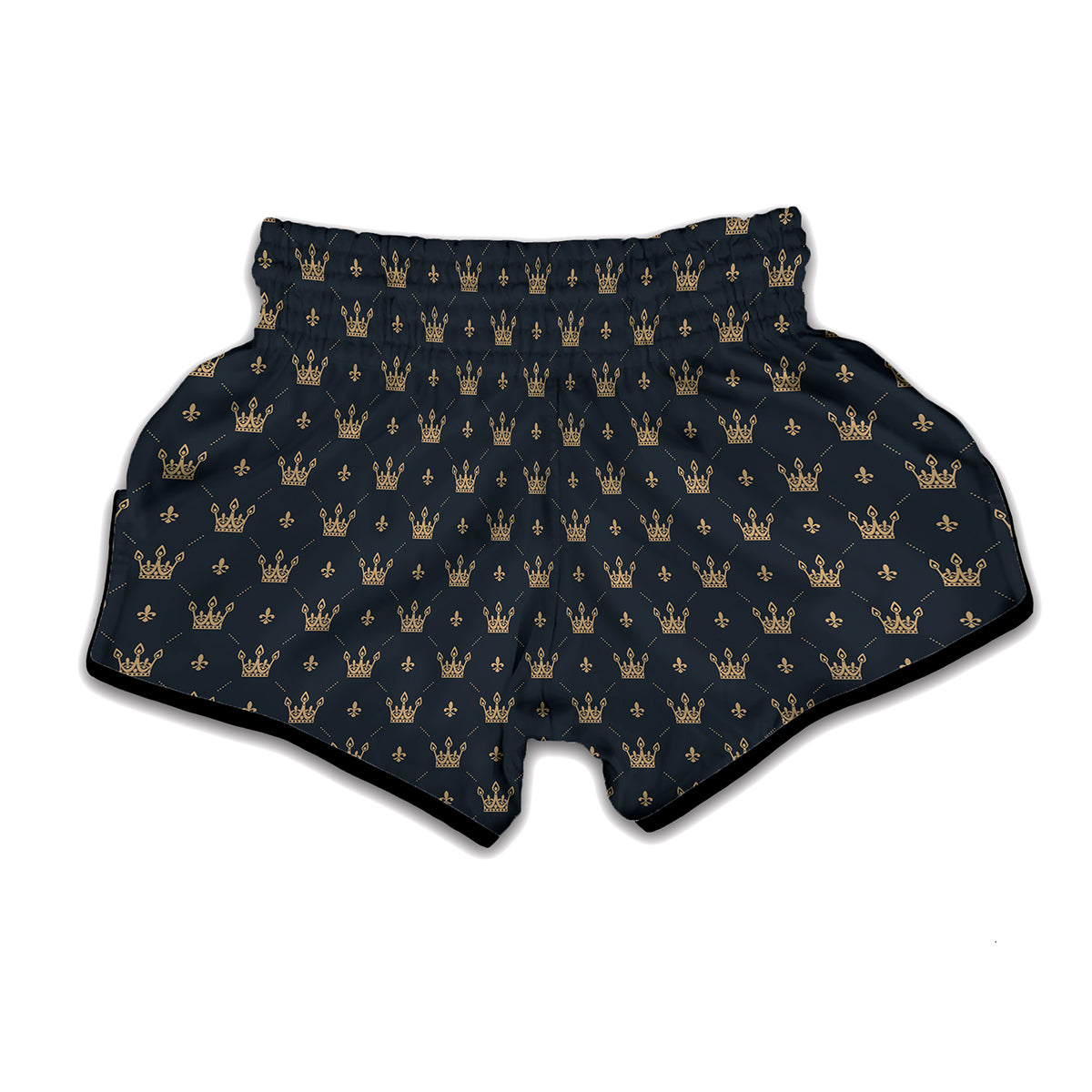 Vintage Crown Pattern Print Muay Thai Boxing Shorts