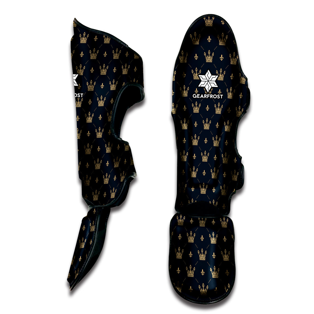 Vintage Crown Pattern Print Muay Thai Shin Guard