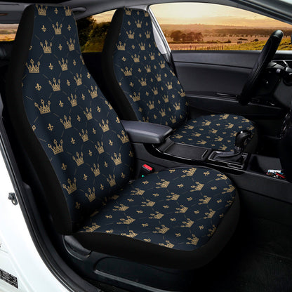 Vintage Crown Pattern Print Universal Fit Car Seat Covers