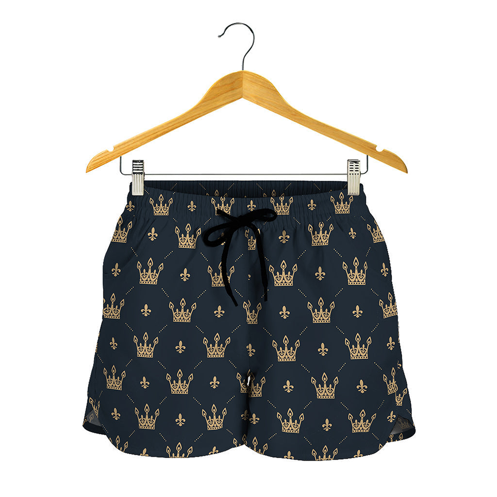 Vintage Crown Pattern Print Women's Shorts
