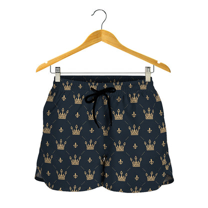 Vintage Crown Pattern Print Women's Shorts