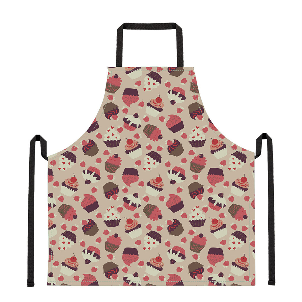Vintage Cupcake Pattern Print Apron