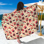 Vintage Cupcake Pattern Print Beach Sarong Wrap