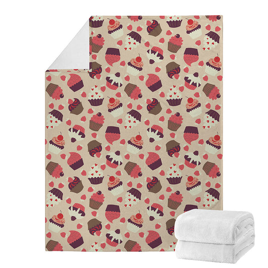 Vintage Cupcake Pattern Print Blanket