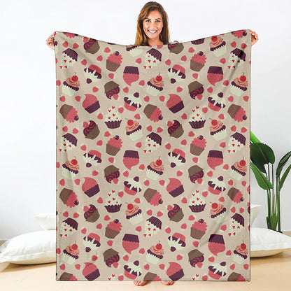 Vintage Cupcake Pattern Print Blanket