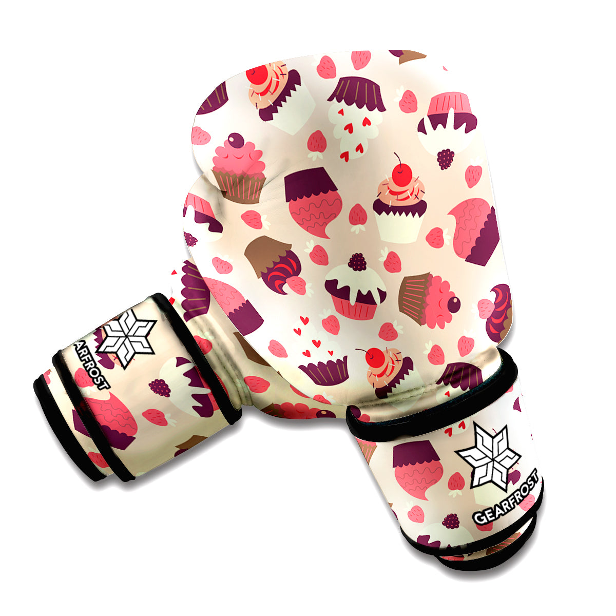 Vintage Cupcake Pattern Print Boxing Gloves