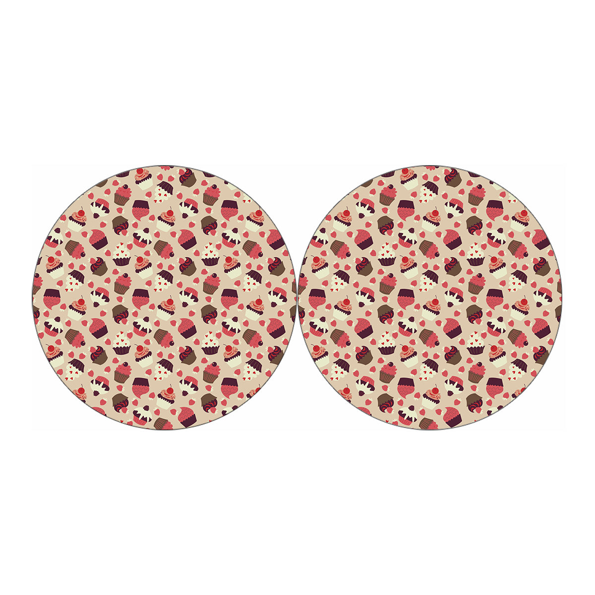 Vintage Cupcake Pattern Print Car Coasters