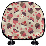 Vintage Cupcake Pattern Print Car Headrest Covers