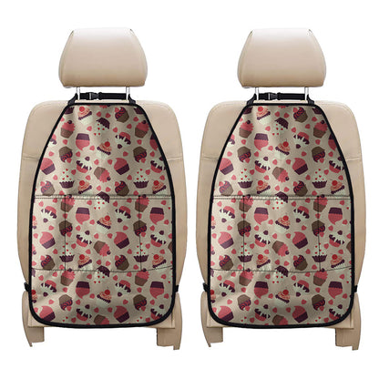 Vintage Cupcake Pattern Print Car Seat Organizers