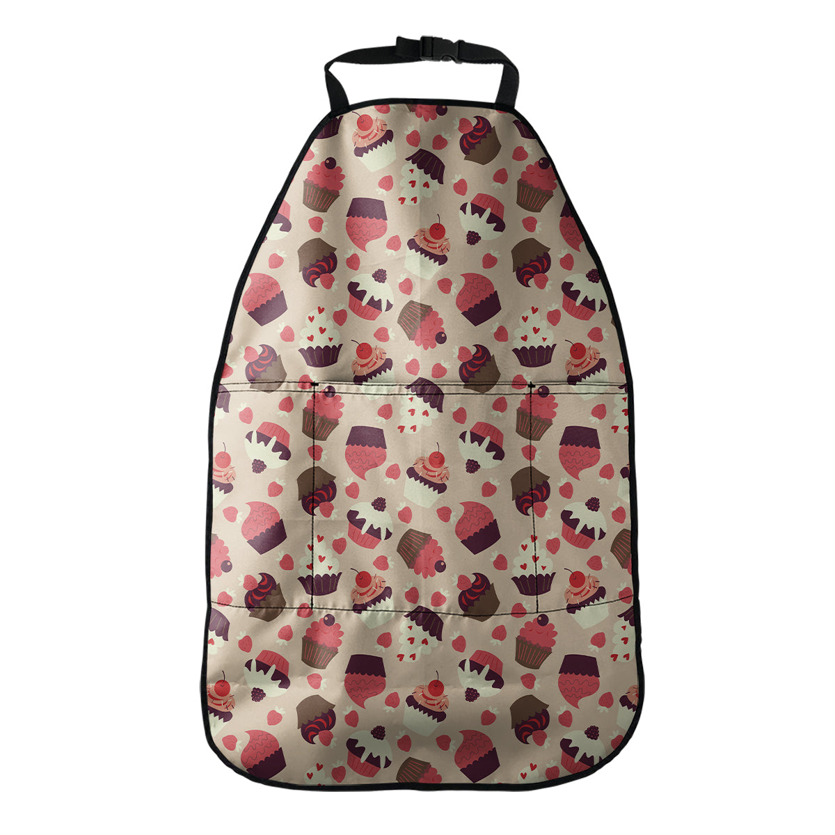 Vintage Cupcake Pattern Print Car Seat Organizers