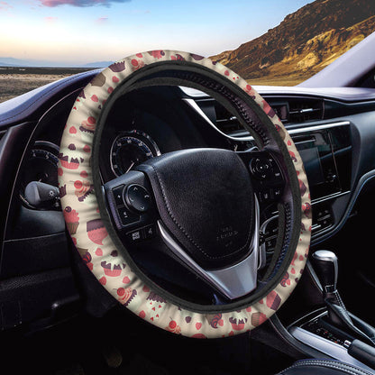 Vintage Cupcake Pattern Print Car Steering Wheel Cover