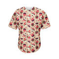 Vintage Cupcake Pattern Print Men's Baseball Jersey