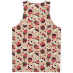 Vintage Cupcake Pattern Print Men's Tank Top