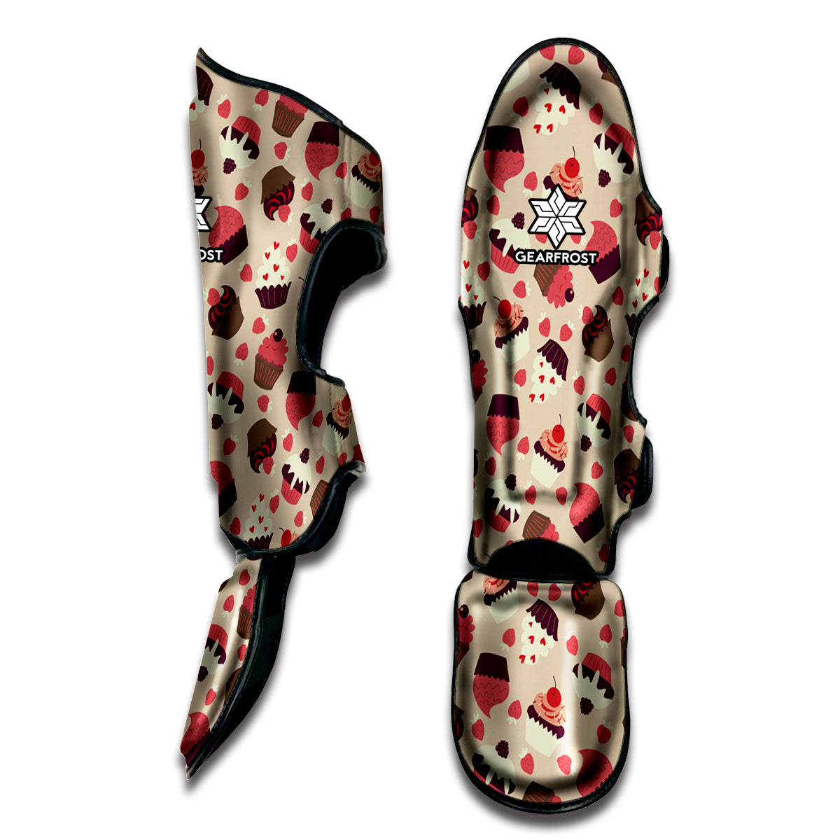 Vintage Cupcake Pattern Print Muay Thai Shin Guard