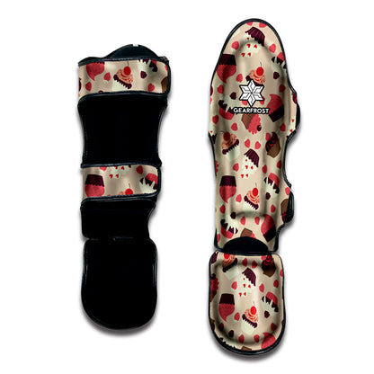 Vintage Cupcake Pattern Print Muay Thai Shin Guard