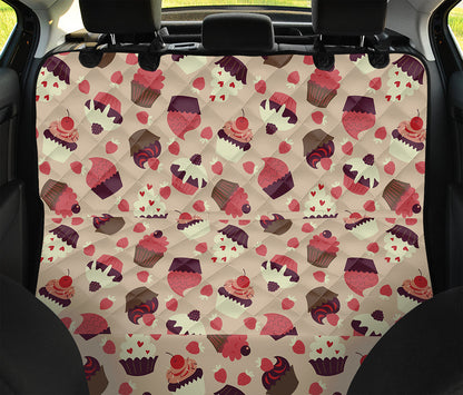 Vintage Cupcake Pattern Print Pet Car Back Seat Cover