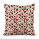 Vintage Cupcake Pattern Print Pillow Cover