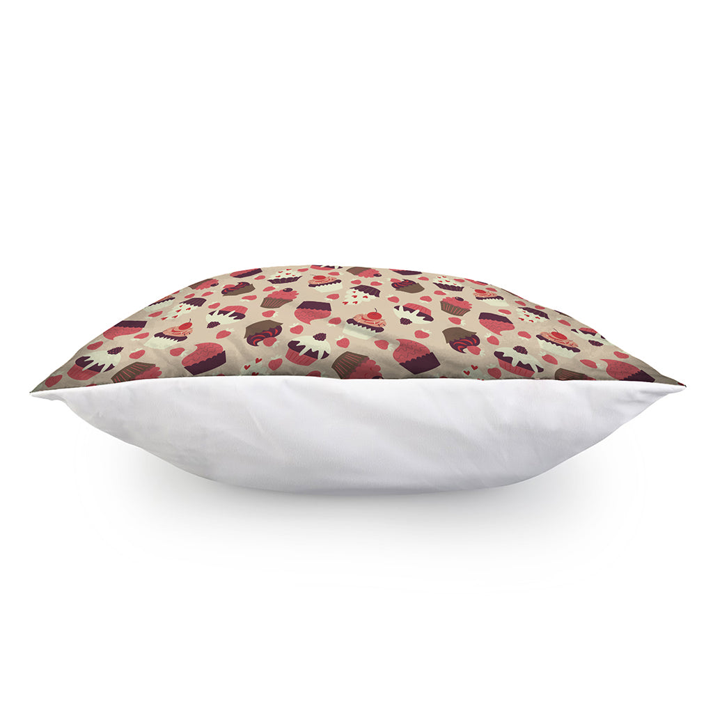 Vintage Cupcake Pattern Print Pillow Cover