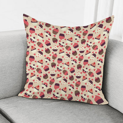 Vintage Cupcake Pattern Print Pillow Cover