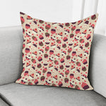 Vintage Cupcake Pattern Print Pillow Cover