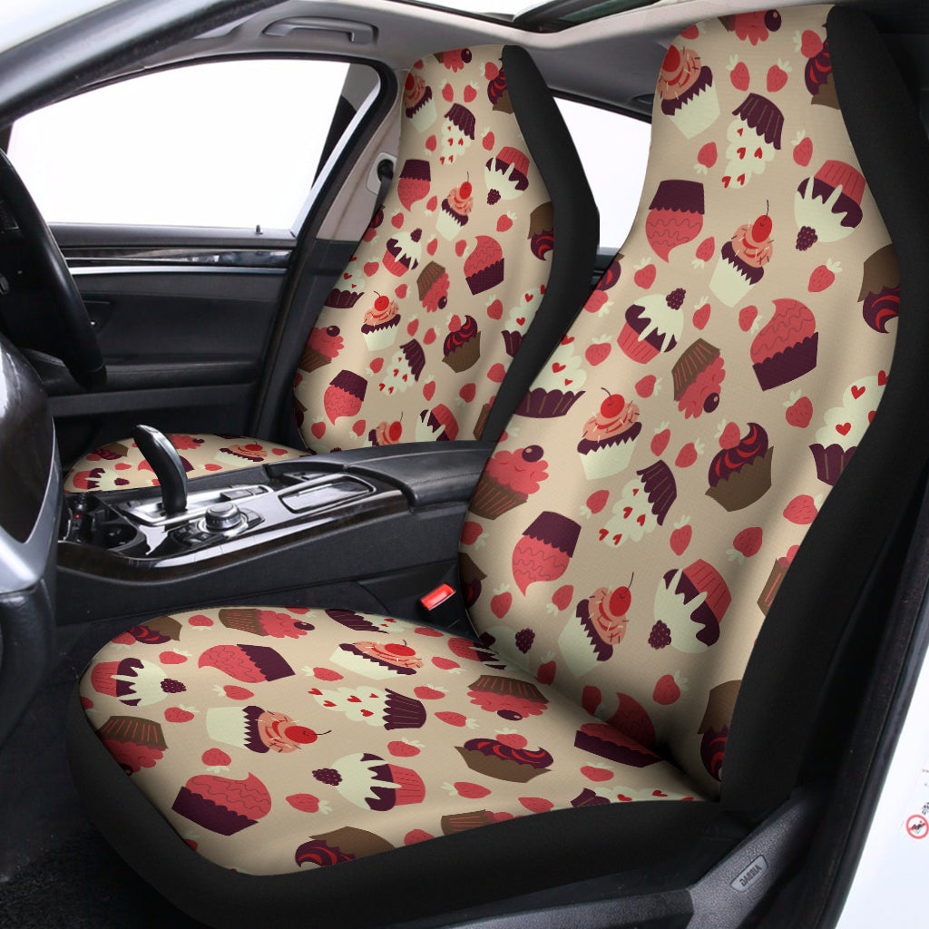 Vintage Cupcake Pattern Print Universal Fit Car Seat Covers