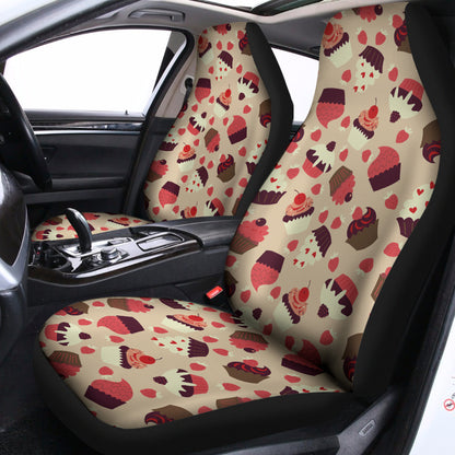 Vintage Cupcake Pattern Print Universal Fit Car Seat Covers
