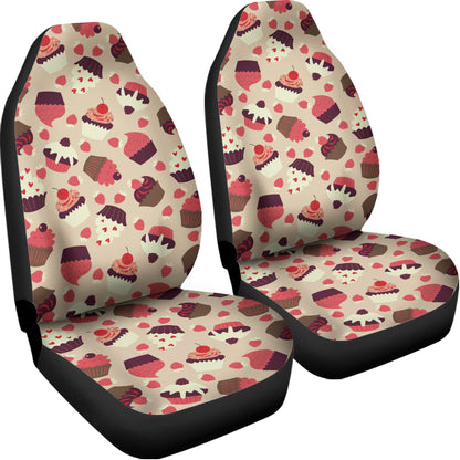 Vintage Cupcake Pattern Print Universal Fit Car Seat Covers