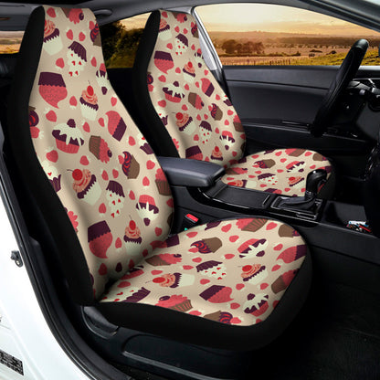 Vintage Cupcake Pattern Print Universal Fit Car Seat Covers