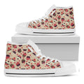 Vintage Cupcake Pattern Print White High Top Sneakers
