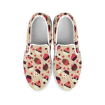 Vintage Cupcake Pattern Print White Slip On Shoes