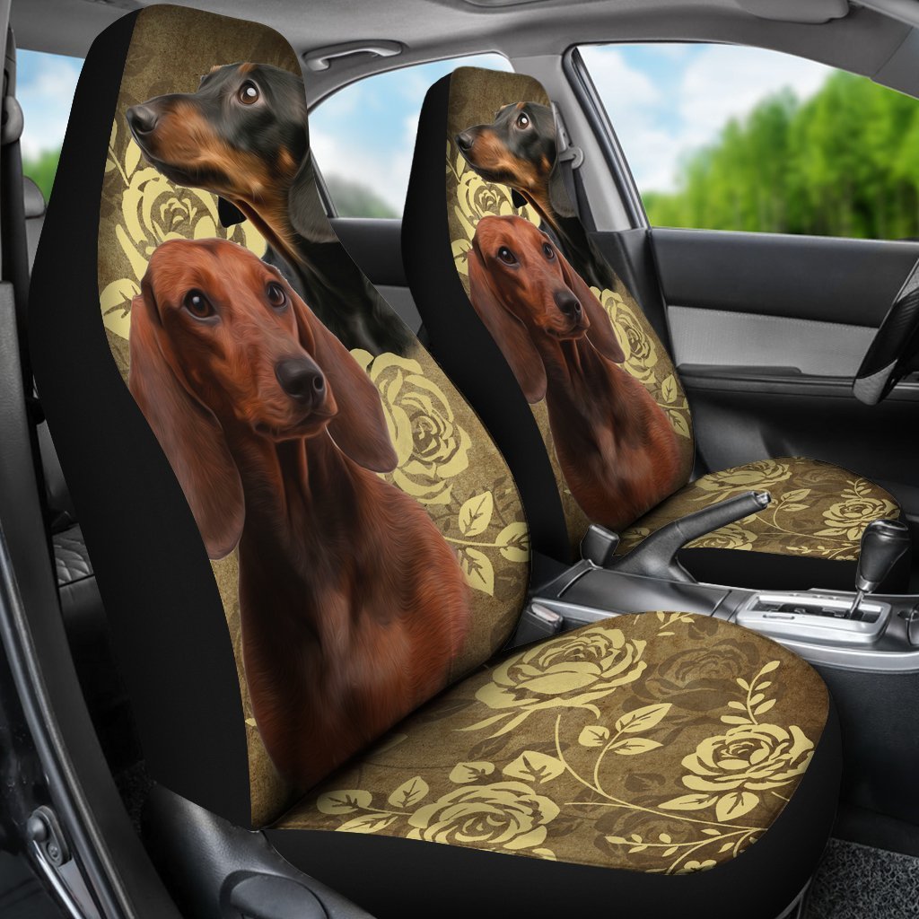 Vintage Dachshund Universal Fit Car Seat Covers GearFrost