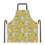 Vintage Daffodil Flower Pattern Print Apron