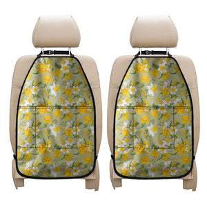 Vintage Daffodil Flower Pattern Print Car Seat Organizers