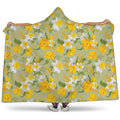 Vintage Daffodil Flower Pattern Print Hooded Blanket