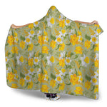 Vintage Daffodil Flower Pattern Print Hooded Blanket