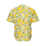 Vintage Daffodil Flower Pattern Print Men's Baseball Jersey