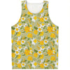 Vintage Daffodil Flower Pattern Print Men's Tank Top